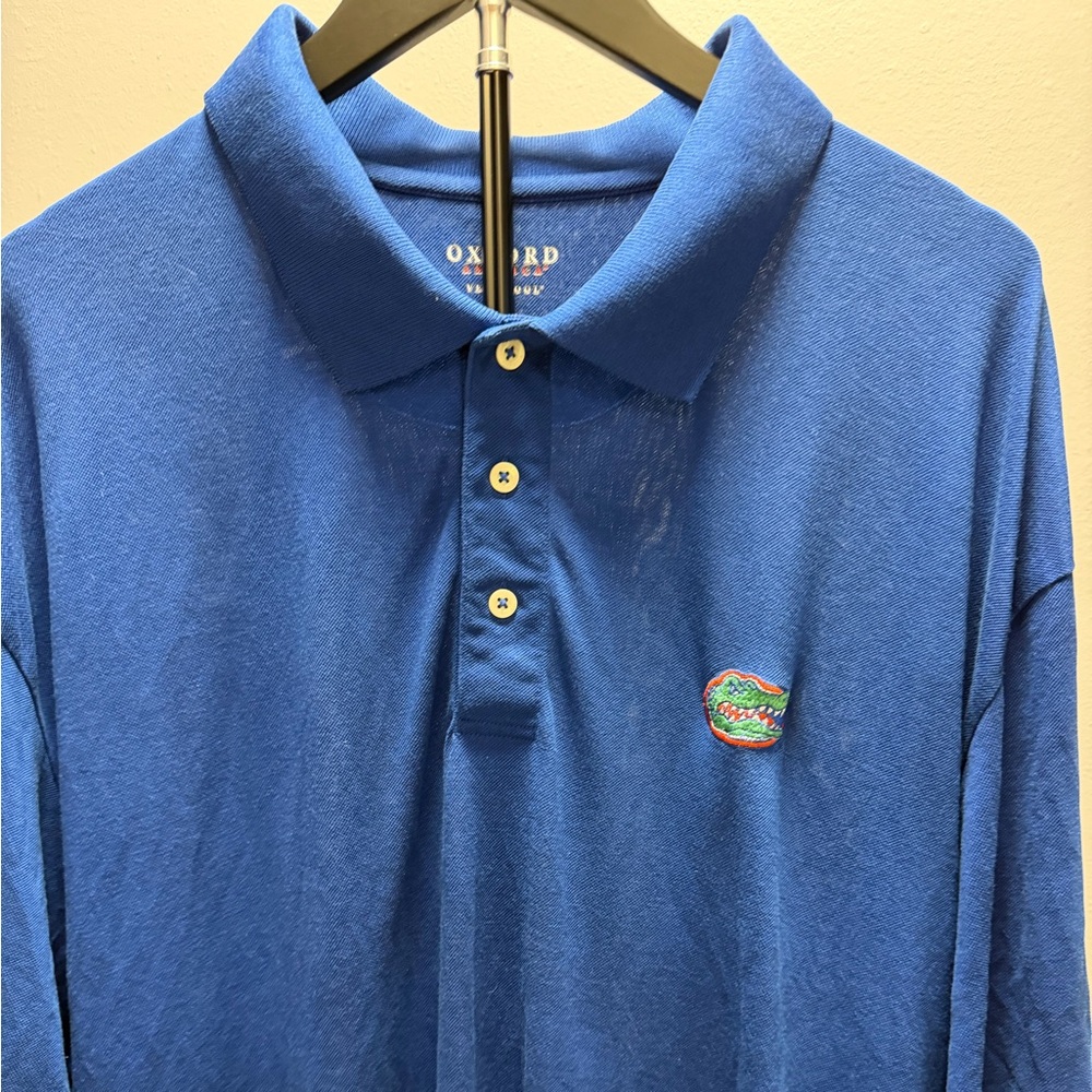 Oxford Veri Cool Classic Blue Polo Shirt with Florida Gator Embroidered Emblem